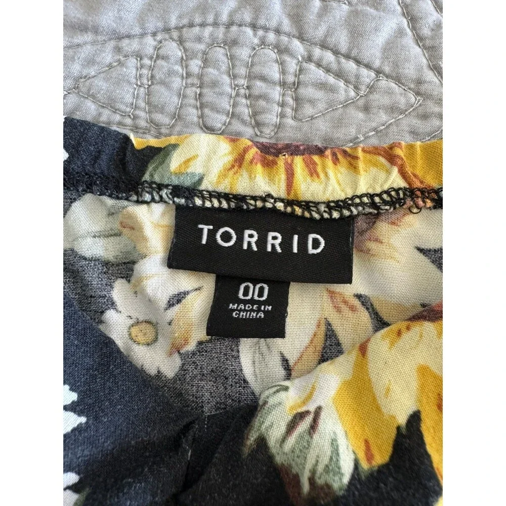 Torrid Sunflower Babydoll Dress 00 Pockets Sleeveless Summer Sundress Boho - Picture 3 of 8